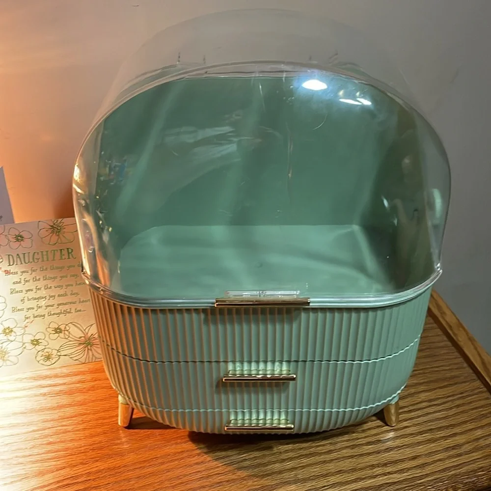 Green Retro Storage Box with Clear Lid